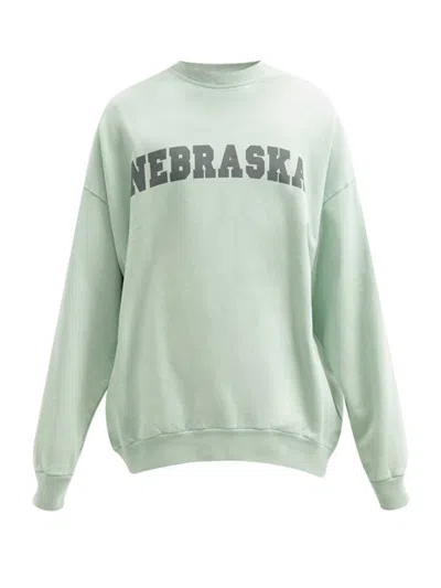 Pre-owned Raf Simons Men's  Archive Redux Aw02 Nebraskaprint Cotton Jersey Sweatshirt In Green