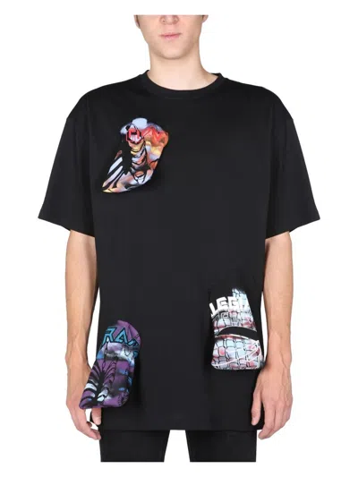 RAF SIMONS MEN'S T SHIRT WITH PRINTED DETAILS