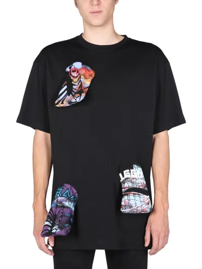 Raf Simons Men T-shirt With Printed Details In Black