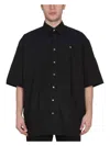 Raf Simons Ghost Slogan Print Bowling Shirt In Black