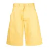 Raf Simons Logo-patch Tailored Shorts In Yellow