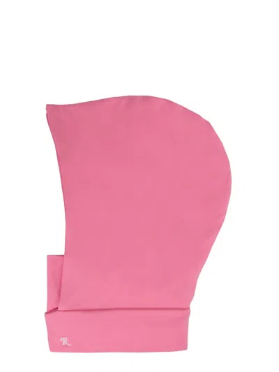 Raf Simons Micromodal Mini Hood With Front Embroidery In Pink
