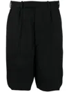 Raf Simons Mid-rise Drop-crotch Shorts In Black
