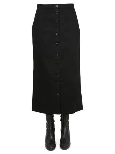 Raf Simons Midi Skirt In Black