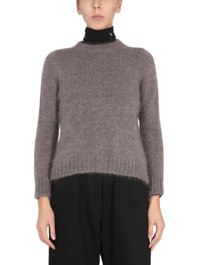 Raf Simons Mohair Crewneck Sweater In Dove