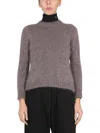 Raf Simons Mohair Crewneck Sweater With Patch Logo In Dove