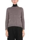 Raf Simons Mohair Crewneck Sweater With Patch Logo In Dove
