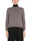Raf Simons Mohair Crewneck Sweater With Patch Logo In Grey