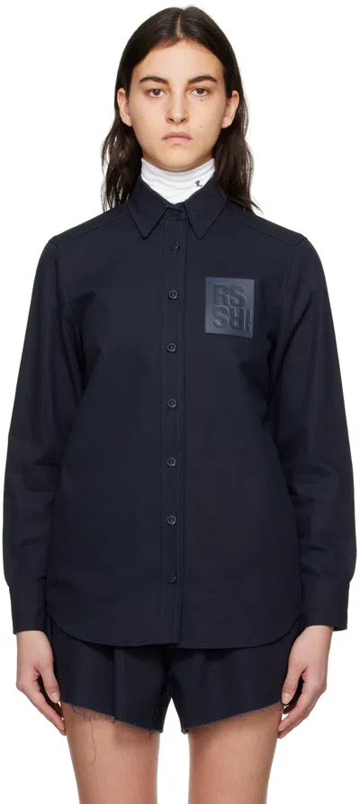 Raf Simons Navy Slim-fit Shirt In 0044 Dark Navy