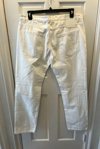 Pre-owned Raf Simons Nwot S/s22 Mint $789 White Straightleg Denim