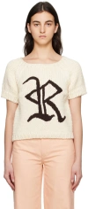Raf Simons Off-white Bulky Sweater In 0011 Pearl