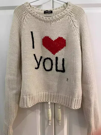 Pre-owned Raf Simons Out Of Print Sweater In White