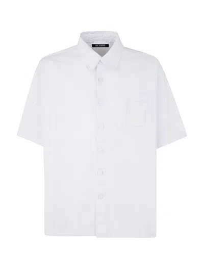 Raf Simons Short Sleeves Oversized Denim Shirt In White