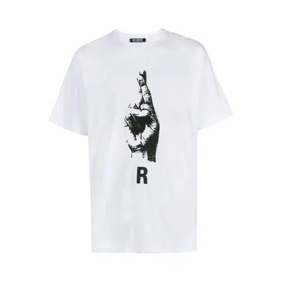 Pre-owned Raf Simons Oversized T-shirt With Hand Sign Print 'white'