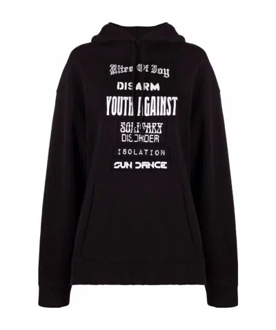 RAF SIMONS RAF SIMONS SLOGAN PATCHES HOODIE