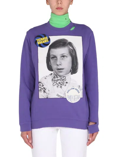 Raf Simons Photograph Print Sweatshirt In Purple