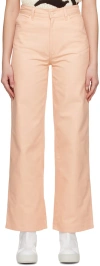 Raf Simons Pink Workwear Jeans In 0039 Salmon