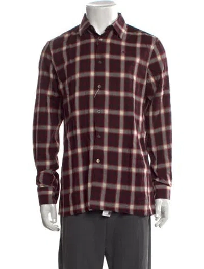 Pre-owned Raf Simons Plaid Print Long Sleeve Shirt In Multicolor