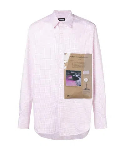 Raf Simons Plastic Pocket Checked Shirt In White