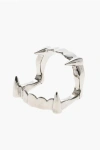 Raf Simons Polished Metal Vampire Teeth Bracelet In Metallic