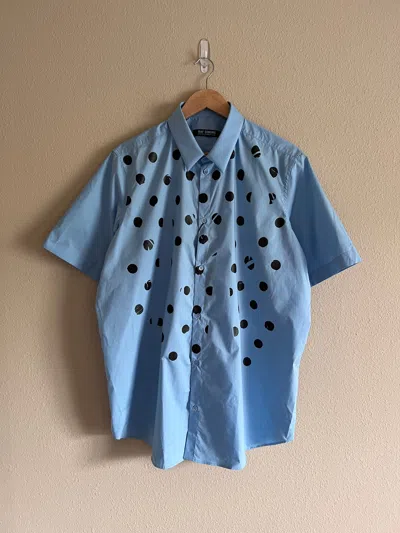Pre-owned Raf Simons Polka Dot Printed Short Sleeve Button Up Shirt In Blue