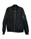 Raf Simons Quilted Bomber Jacket In Navy Blue Polyamide In Blue
