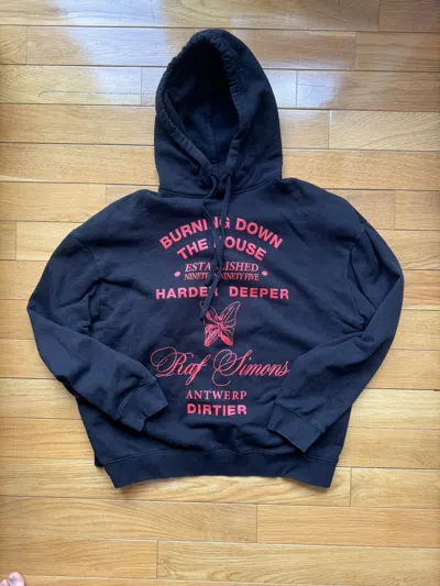 Pre-owned Raf Simons Raf Simon's Burning Down The House Hoodie In Black