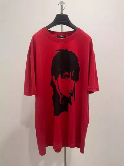 Pre-owned Raf Simons Red Portrait Short Sleeve Tee