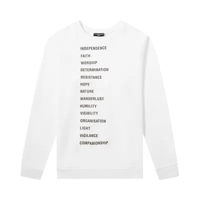 Pre-owned Raf Simons Redux Sweater With Wording Patches 'white' | Men's Size S