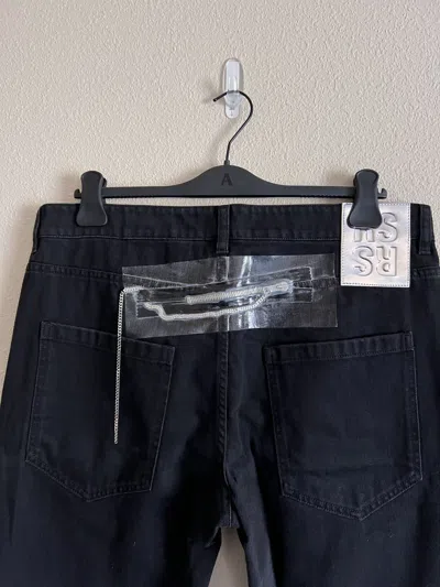 Pre-owned Raf Simons Regular Fit Denim Pants With Zipper And Patch In Black