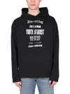 Raf Simons Relaxed Fit Cotton Hoodie With Drawstring In Black