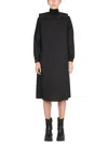 Raf Simons Relaxed Fit Mini Shirt Dress With Claudine Collar In Black