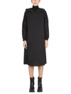 Raf Simons Relaxed Fit Mini Shirt Dress With Claudine Collar In Black