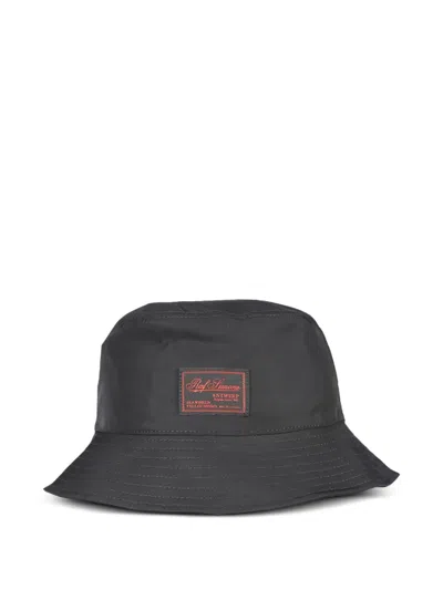 Raf Simons Reversible Bucket Hat With Text In Black