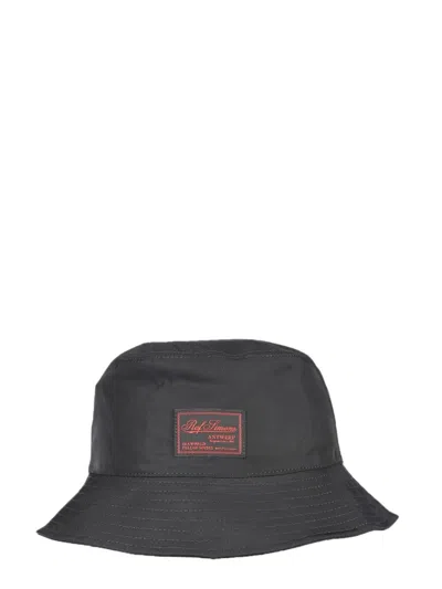 RAF SIMONS REVERSIBLE BUCKET HAT WITH TEXT