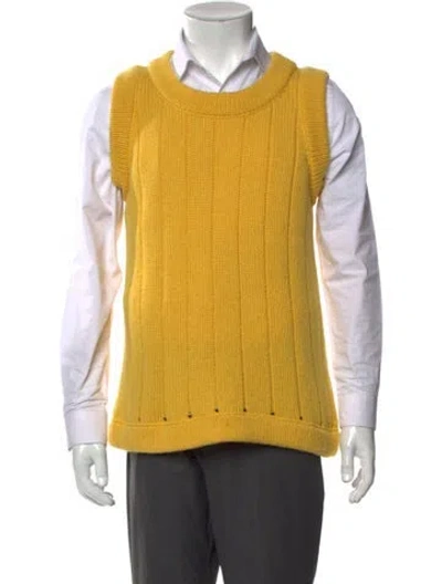 Pre-owned Raf Simons Scoop Neck Sleeveless Sweater Vest In Yellow