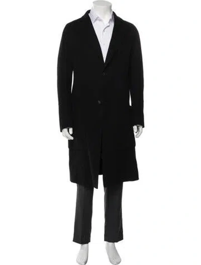 Pre-owned Raf Simons Set Wool Overcoat In Black