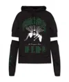Raf Simons Graphic-print Detachable-sleeve Hoodie In Black