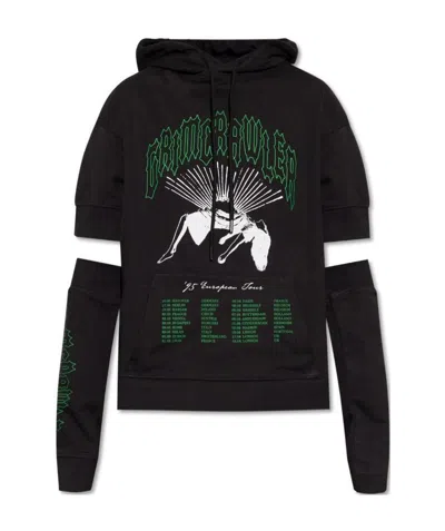 RAF SIMONS RAF SIMONS GRIMRAWLER-PRINTED ATTACHED SLEEVE HOODIE