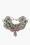 Raf Simons Silver-tone Metal Space Flower Chain Bracelet With Rhineston In Metallic