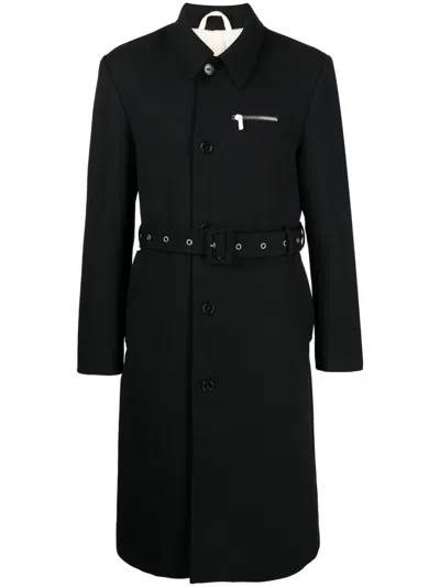 Raf Simons Single-breasted Virgin-wool Coat In Black