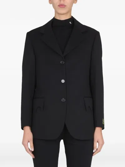 Raf Simons Single-breasted Jacket In Burgundy