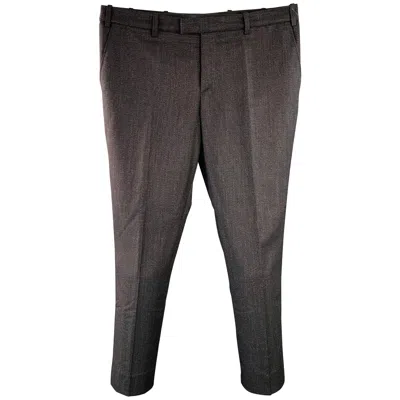 Pre-owned Raf Simons Size 38 Black Red Woven Virgin Wool Mohair Flat Front Dress Pants