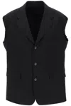 Raf Simons Single-breasted Sleeveless Blazer In Black