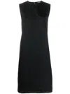 RAF SIMONS SLEEVELESS LOGO-PATCH SHIFT DRESS