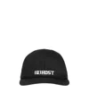 Raf Simons Slogan-embroidered Cotton Cap In Black