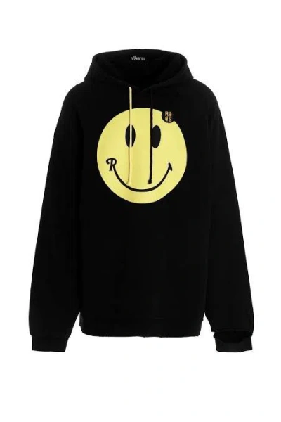 Pre-owned Raf Simons Smile Face Rs Logo Hoodie In Black