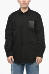 Raf Simons Solid Color Denim Straight Fit Shirt In Black