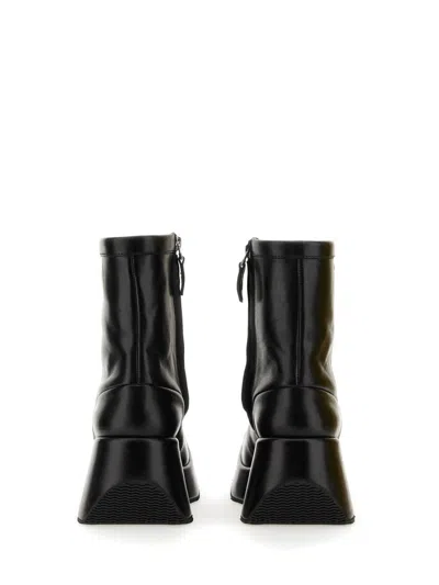 RAF SIMONS RAF SIMONS SQUARE TOE LEATHER ANKLE BOOT