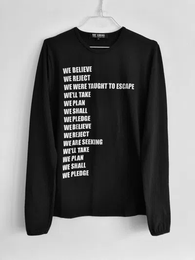 Pre-owned Raf Simons S/s 2002 “woe Unto Those…” L/s In Black
